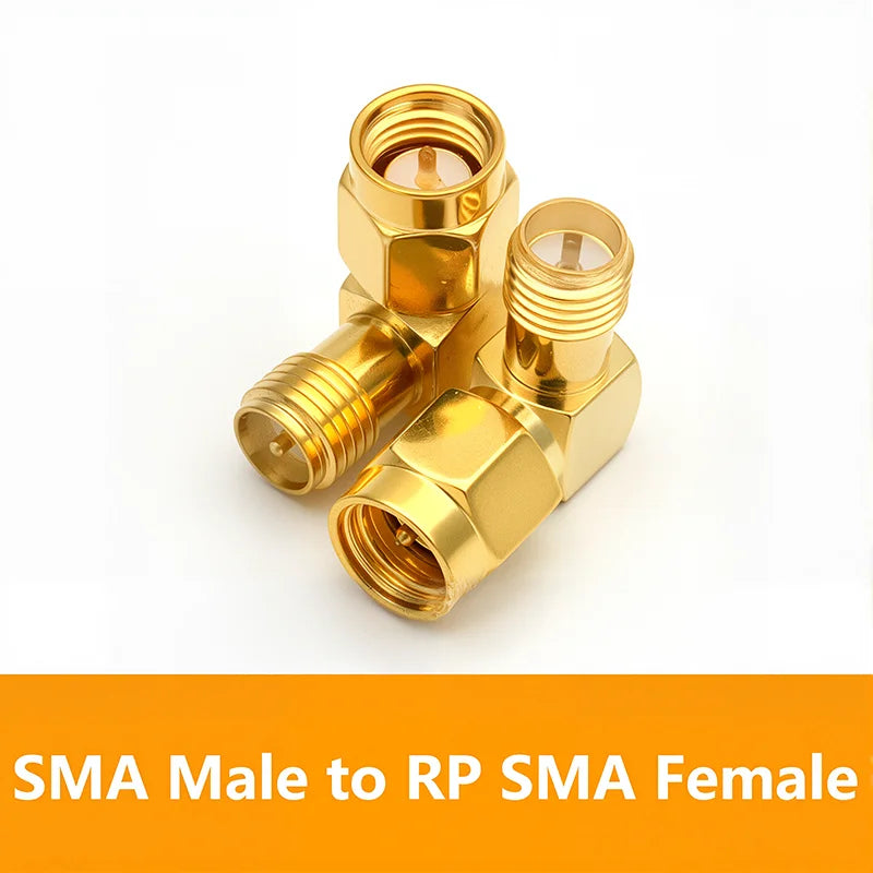 5PCS SMA To SMA Male Female Straight Connector 90 Degree Right Angle RPSMA To RP-SMA Male Adapter RF