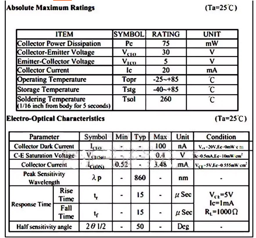 IR908-7C PT908-7C Photodiode Receiving Tube Infrared Pair Tube Side Photoelectric Crystal Infrared Transmitting Tube