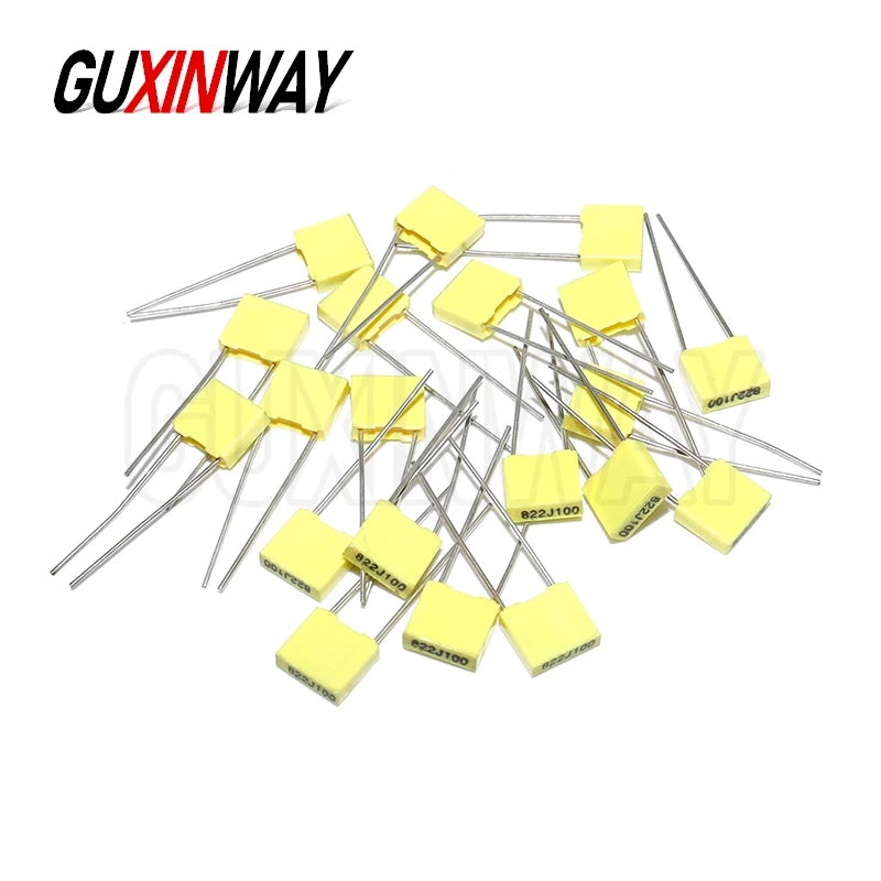 20pcs Correction capacitor 100V 1NF 1.5NF 3.3NF 10NF 12NF 15NF 330NF 470NF 680NF 1UF Polypropylene Safety Plastic Film