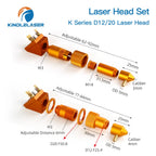 Kindlelaser K Series CO2 Laser Head Set D12/20 PVD Lens Dia.12/20mm Mo Mirror D20mm for K40 Laser Engraving Cutting Machine