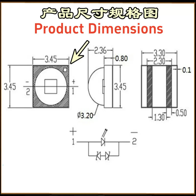 10PCS 3W 3535 Deep Infrared IR High Power LED Light Source Band 660nm 700nm 730nm 740nm 800nm 850nm 940nm 1050nm Lamp Beads