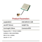 GPS/Beidou/GLONASS built-in active antenna 35x35x8mm high gain tri band M8N dedicated