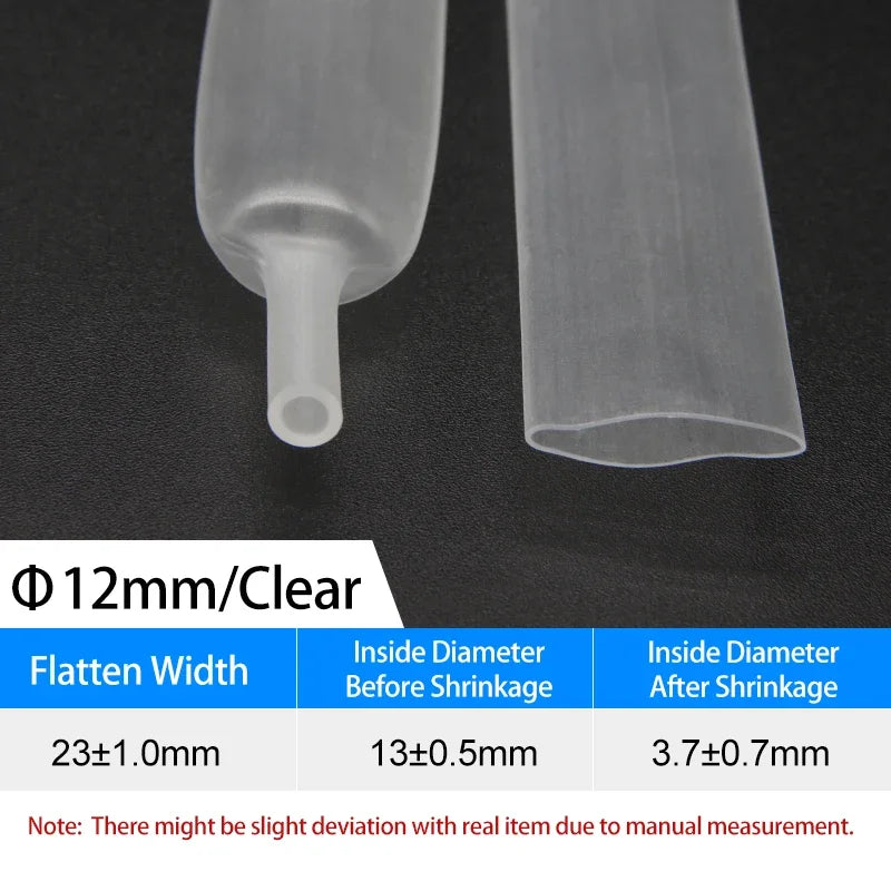 1~10m 4:1 Transparent Heat Shrink Tubing With Glue 4~ 52mm Double Wall Adhensive Polyolefin Sleeve Lined Wire Cable Protector