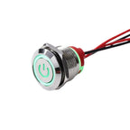 New 16/19/22mm Push Button Switch Metal Latching Action Panel Mount Switch Pre-Wired Illuminated Ring Short Body