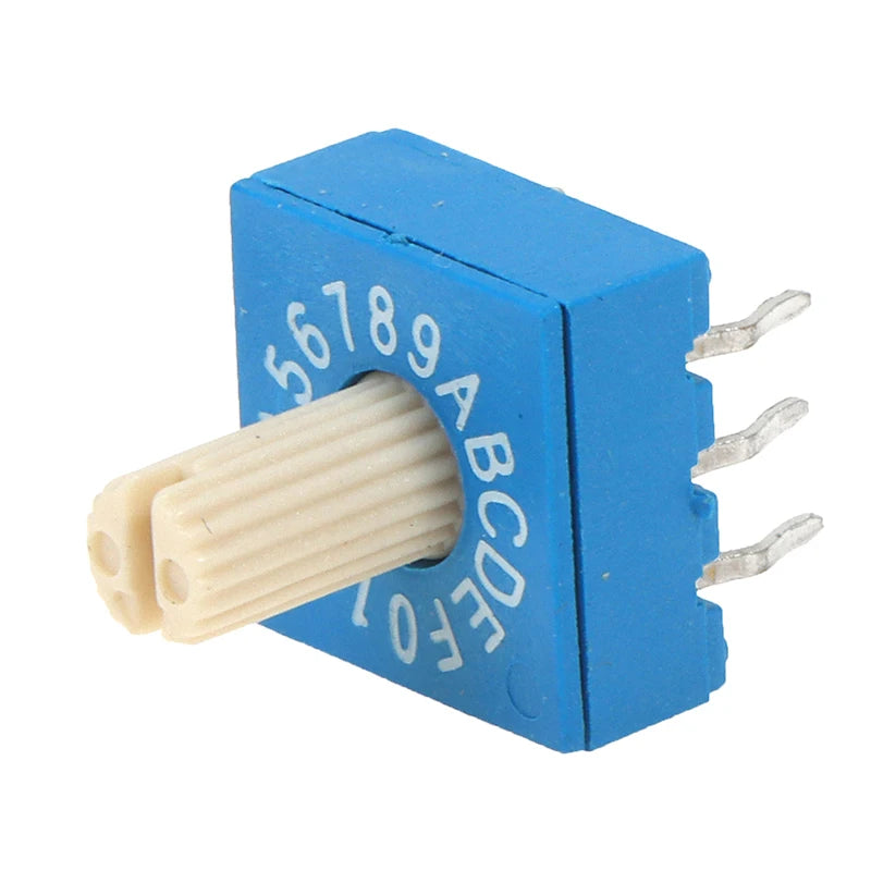 Hot Sale 1PC 0-F Rotary Encoder Switch With Handle 16-bit 8421C Positive Code 3:3 Switch