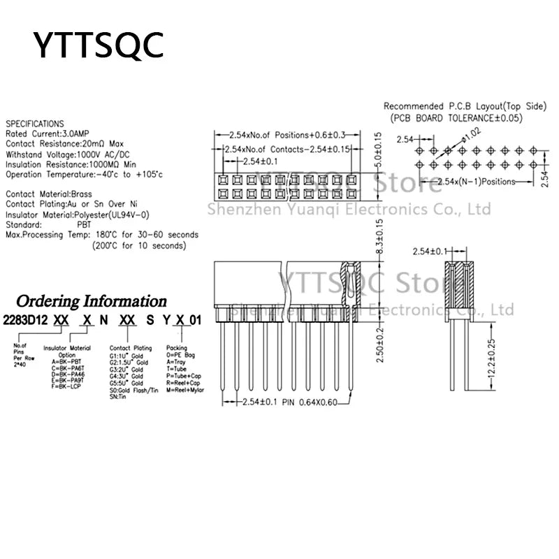 2 Piece 2.54mm 2x4P/5P/6P/8P/10P/20P/32P/40 Pin Straight Female Header Stacking Connector Double Row PC104 For Raspberry Mode