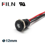 12mm 12V IP65 Symbol Push Button Switch Waterproof Plastic Button Momentary  for Racing Car & Boat - Dashboard Warning