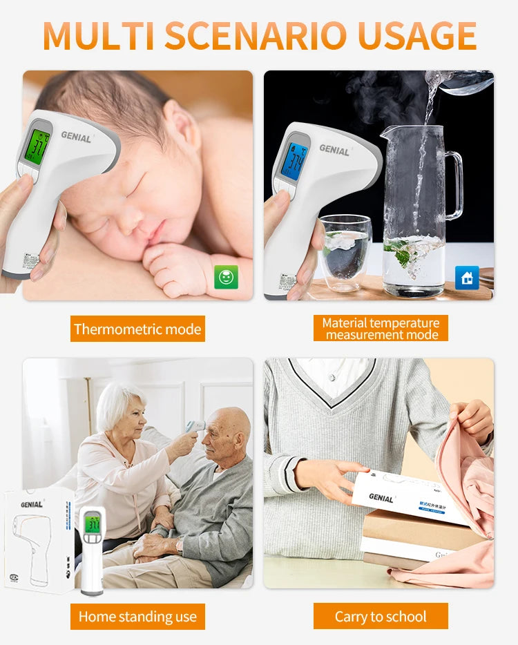 No Contact Baby Thermometer - One-Click Infrared Forehead Digital Thermometer for Infants, Kids & Adults - Fever Alert