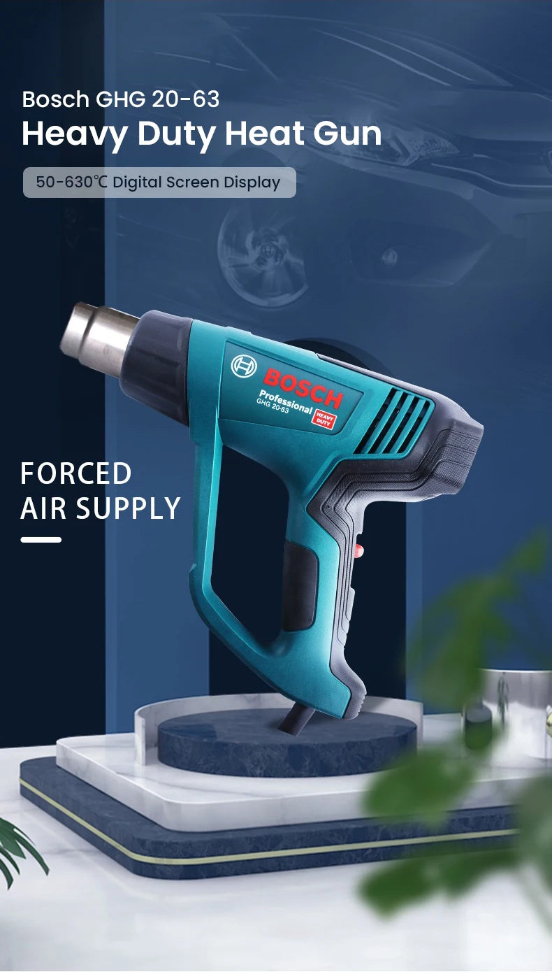Bosch GHG20-63 Heat Gun Heavy Duty Plastic Welding Guns Digital Temperature Display Film Shrinking Sealing Thawing Paint Removal