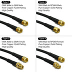 RG58 SMA Male to SMA Female 50ohm Coaxial Cable Low Loss RF Coax Assembly WiFi Antenna Extension Cable Connector Adapter Pigtail