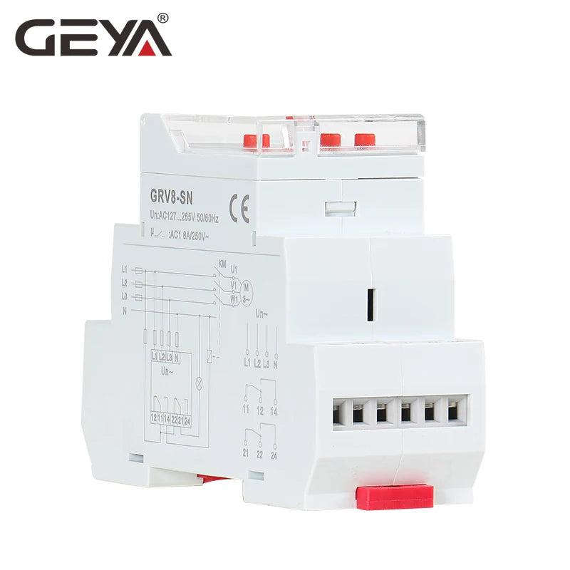 GEYA GRV8-S 3 Phase Digital Display Voltage Relay 8A 2SPDT Monitoring Phase Relay Auto Reset LCD Relay