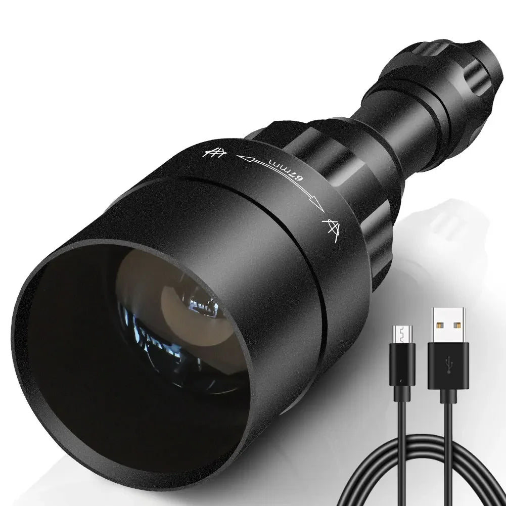 UniqueFire 50mm Lens IR850NM/940NM LED Infrared FlashLight Dimmer Switch Illuminator USB Rechargeable Torch Outdoor Night Vision