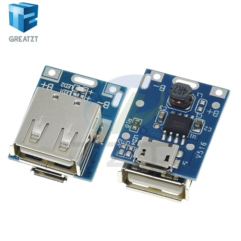 GREATZT 5V Boost Converter Step-Up Power Module Lithium Battery Charging Protection Board LED Display USB For DIY Charger 134N3P