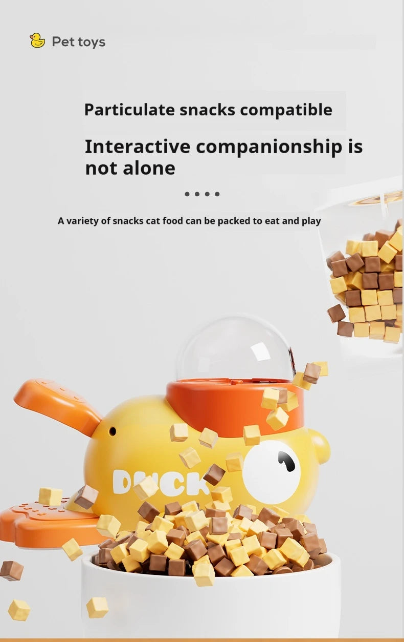 Intelligent Dog Automatic Feeder Cat Dog Puzzle Feeder Interactive Pet Food Treat Dispenser Cartoon Duck Design for Dog Training