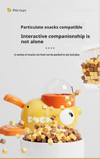 Intelligent Dog Automatic Feeder Cat Dog Puzzle Feeder Interactive Pet Food Treat Dispenser Cartoon Duck Design for Dog Training