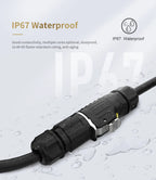 LP24 Waterproof RJ45 Connector IP68 Industrial Ethernet LAN Cable Connector Outdoor Modular Jack Network Connector