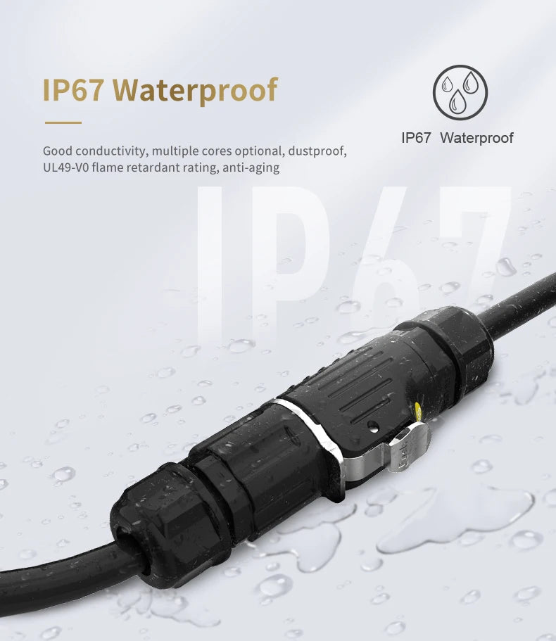 LP24 Waterproof RJ45 Connector IP68 Industrial Ethernet LAN Cable Connector Outdoor Modular Jack Network Connector