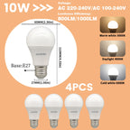 1-10Pack E27 10W LED Bulb Are Equivalent to 100W Incandescent Lamps  110V 220V Ultra-Bright 3000K 6000K For Living Room Use
