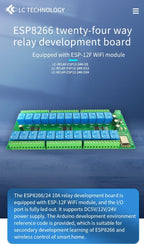 DC5V/12V/24V Power Supply ESP8266WIFI 24 Channel Relay Module ESP-12F Development Board