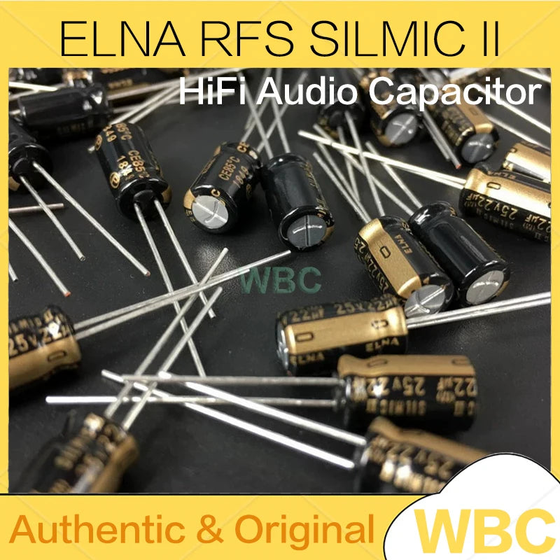 10Pcs/Lot ELNA SILMIC II RFS Series HiFi Audio Capacitor 6.3V 10V 16V 25V 50V 63V 100V 10uF 22uF 47uF 100uF 220uF 470uF 1000uF