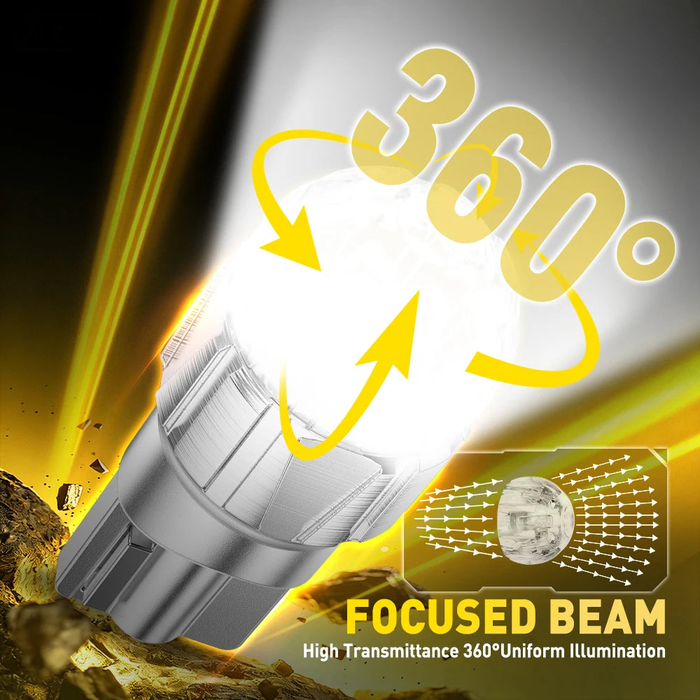 AUXITO 2Pcs T10 W5W LED Bulbs Canbus 6500K White Red Yellow 194 168 2825 Interior Light Reading Trunk Dome Map Lamp Super Bright