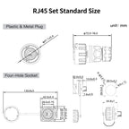 CNLINKO YM24 Waterproof Circular RJ45 Female Connector 8P8C Panel Mount PBT Bayonet for Industrial Ethernet Network & Marine