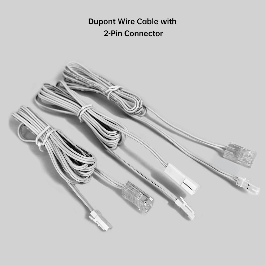 1/3/5Pcs 2m Dupont Extension Wire 2Pin 8mm 10mm Solderless Crystal Connector for Cabinet Wardrobe 2835 SMD 12V/24V LED Strip