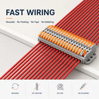2P-30P Lever Electrical Wire Connector Terminal Block Electrical Cable Connectors Wire Terminals 1 In 1 Out Screw Mount 600V 32A