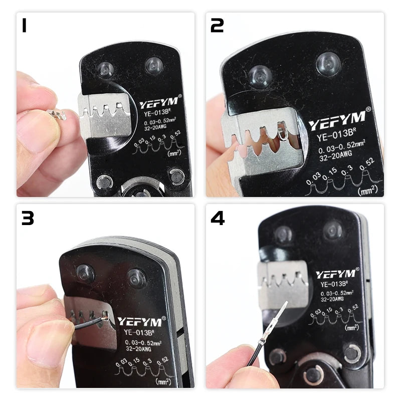 JST Terminals YE-013BR Crimping Tool XH2.54/PH2.0/ZH1.5/SH1.0/ DuPont 2.0/2510 Molex Mini Ratchet Pliers 0.03-0.5mm²/32-20AWG