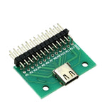 USB 3.1 Type-C Female Receptacle 24Pin PCB Mount SMT DIP Test Board with Header Pins for DIY Electronics Projects