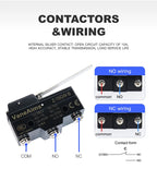 Z-15 Micro Limit switch Travel Switch Small Horizontal Roller Lever 15A 250V 1NO1NC Normally Open Normally Closed Travel Switch