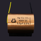 1pcs Copper foil Oil-Impregnated Silver Pin Polar Capacitor HIFI Audio DIY Grinding Mill Frequency Division Coupling MKP