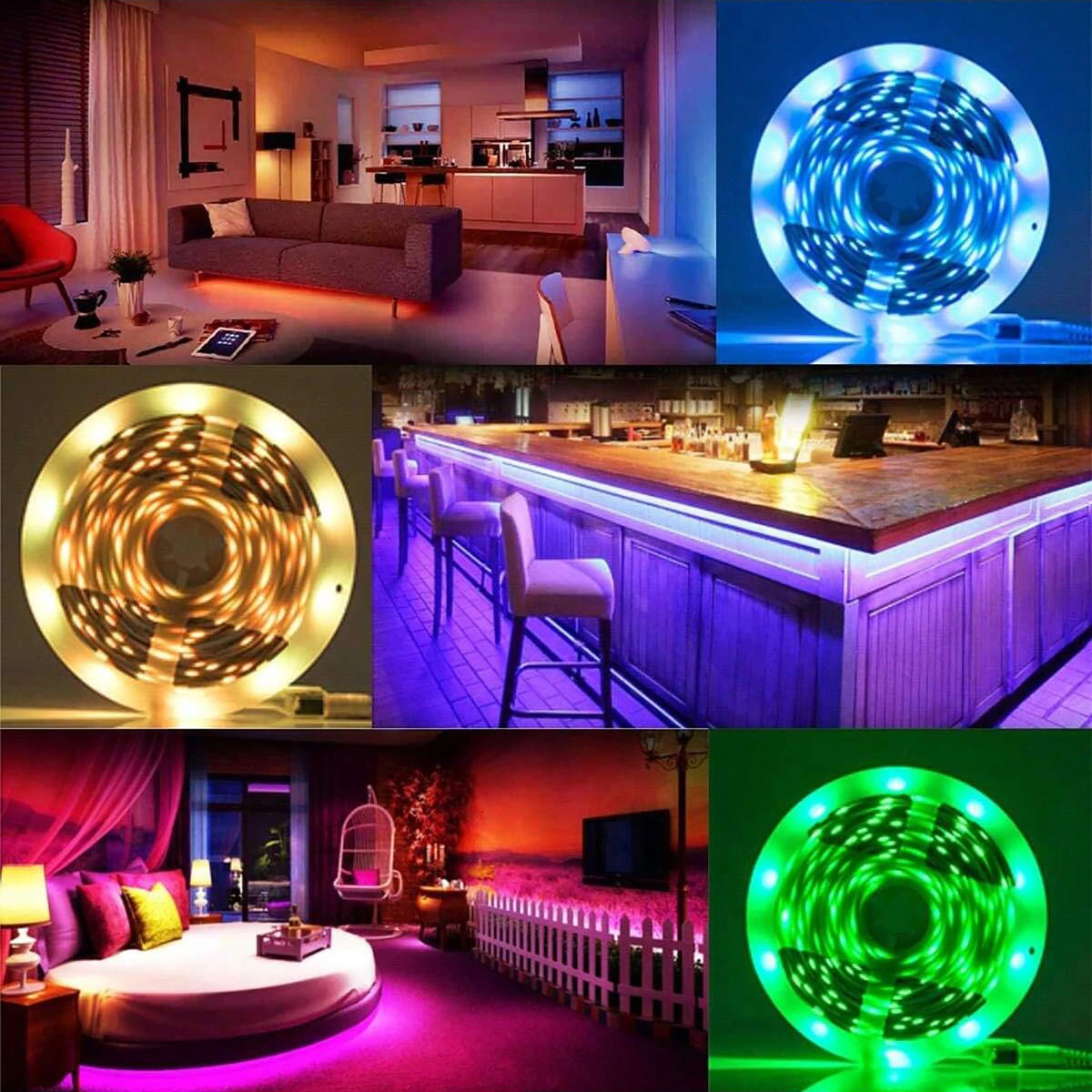 LED Strip Lights, RGB Color Changing Led Strip Lighting with 24-Key Remote and  APP Control, Music Sync Lights
