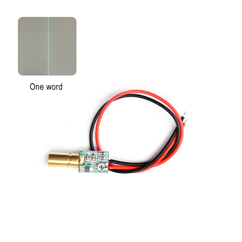 6mm 10mW Green Small Laser Head Module Dot/Line/Cross 3V-5V Adjustable Focal Length 520nm Laser Diode Head Industrial Class
