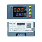 T3231 DC 12V 24V AC 110-220V Digital Time Delay Relay Module Cycle Delay Timer Red Blue Dual Display Timing Relay Switch for Car
