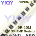 50PCS 1210 5% 1/2W SMD Chip Resistor resistors 0R-10M 0 10 100 220 470 ohm 0R 10R 100R 220R 470R 1K 2.2K 4.7K 10K 100K 1M 10M