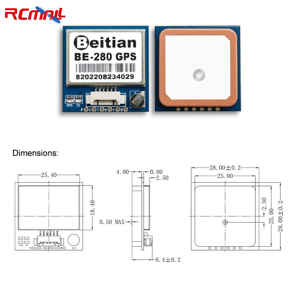 Beitian GPS Module BE-180 BE-220 BE-250 BE-280 BE-450 with Antenna M10 GNSS Ultra-low Power GNSS Receiver for Vehicle Drones