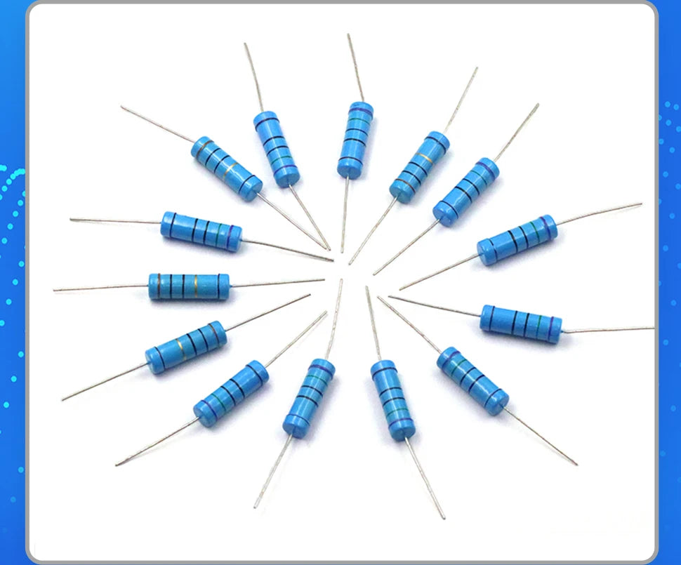 10pcs 5W Metal Film Resistor 1% 1Ω - 1MΩ 2 2.2 10 15 47 100 120 390 470 820 1K 1.2K 3K 8.2K 22K 20K 33K 47K 150K 330K 560K ohm