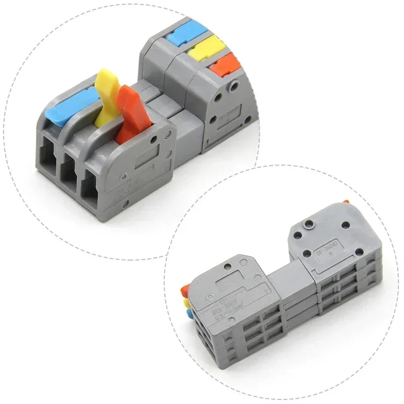 1~100pcs Docking Mini Quick Wire Connector Universal Compact Electrical Wiring Connectors Push-in Butt Conductor Terminal Block
