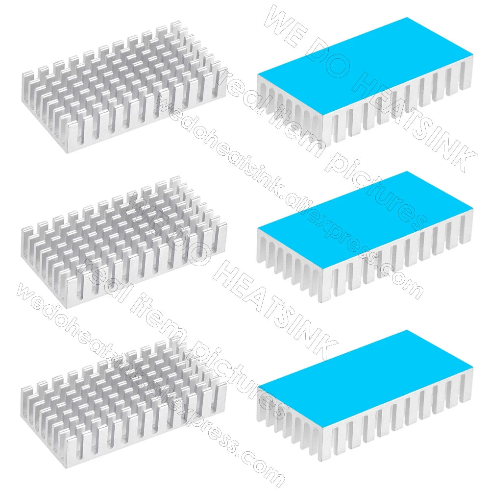 WE DO HEATSINK 50x25x10mm Heatsink Aluminum Black Anodize Heat Sink Cooler With Blue Thermal Pad