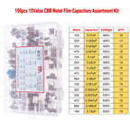 CBB Metal Film Capacitors Assortment Kit 100V 400V 630V 1000V 104 223 103 473 224 334 474 10nF 22nF 33nF 47nF 100nF 220nF 470nF