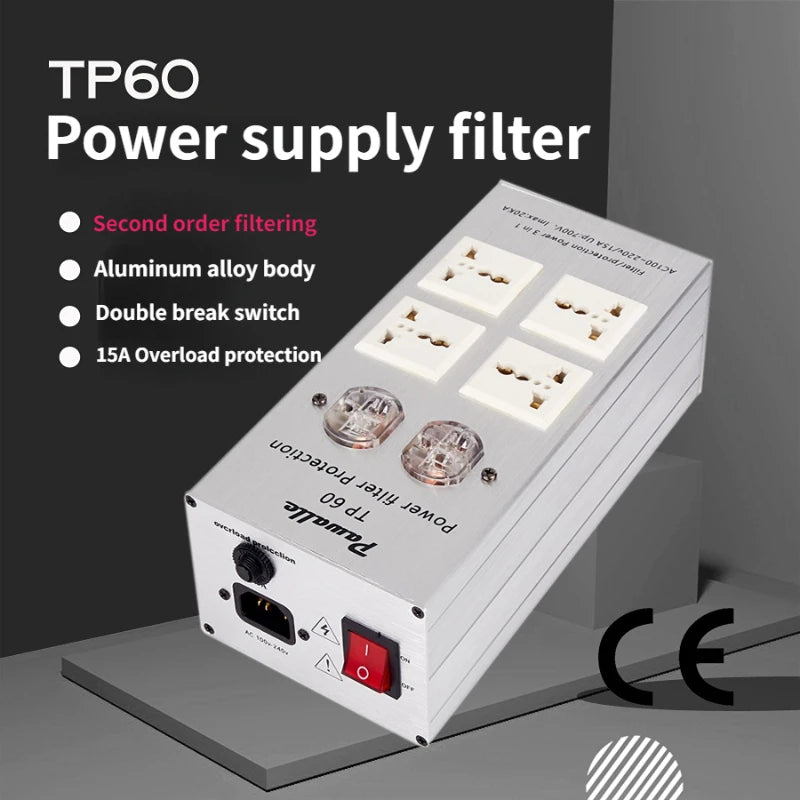 New Power Filter Lightning Protection Socket Anti-jamming Purifier 80V-240V General 3000W 15A 2 Level Surge Protection
