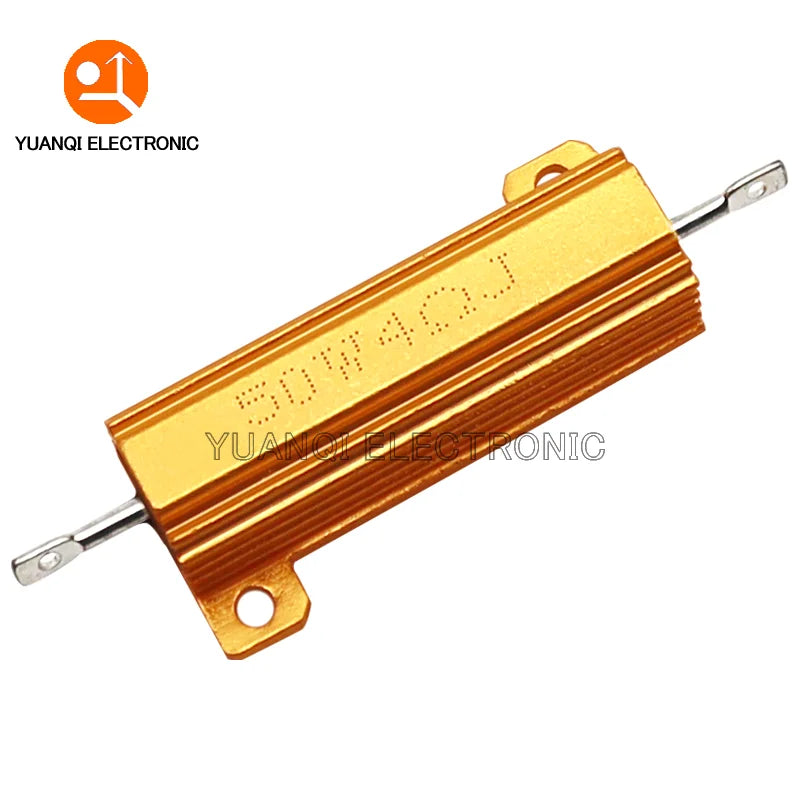50W 100W Aluminum Power Metal Shell Case Wirewound Resistor 0.01R 100K 1 4 6 7 8 10 20 200 500 1K 3.3K 10K ohm resistance RX24