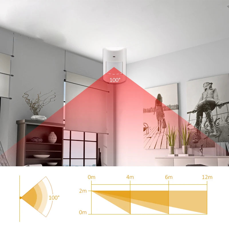 1/3pc 433MHz Indoor Wireless PIR Motion Sensor Detector Battery Powered Wide Angle Detection Range for Burglar Home Alarm System