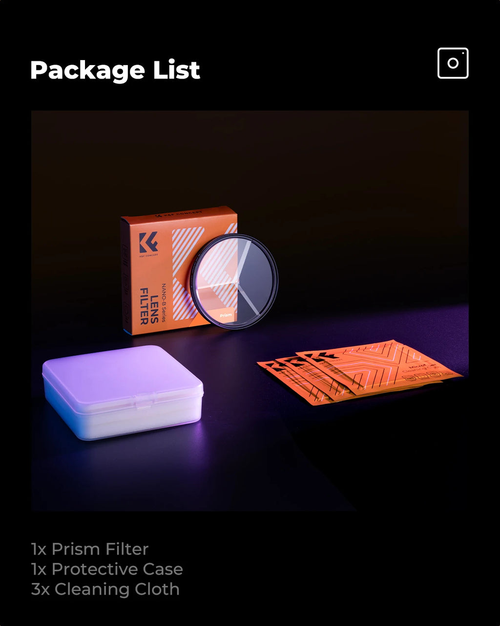 K&F CONCEPT Effects Filters Kaleidoscope Prism/Spiral Halo/Split Diopter/Motion Blur/4 6 8 Points Camera Lens Filter Photography