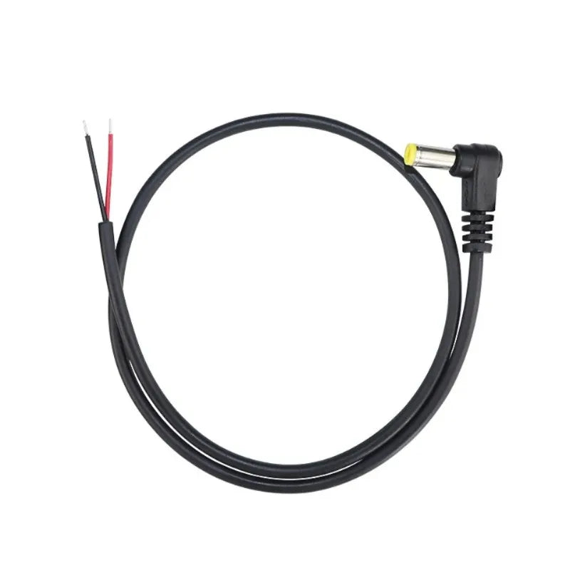 DC 5.5*2.1 / 5.5*2.5 Male 90 Degree Right Angle Connector Power DIY Cable Charging Line Monitoring Power Extension Wire