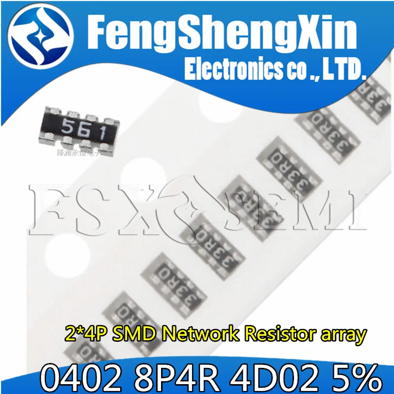 100pcs 0402 8P4R SMD Network Resistor array 2*4P 0 ~ 1M 1 10 22 47 68 100 220 330 470R 1K 2.2K 4.7K 10K 22K 47K 100K 220K 470K