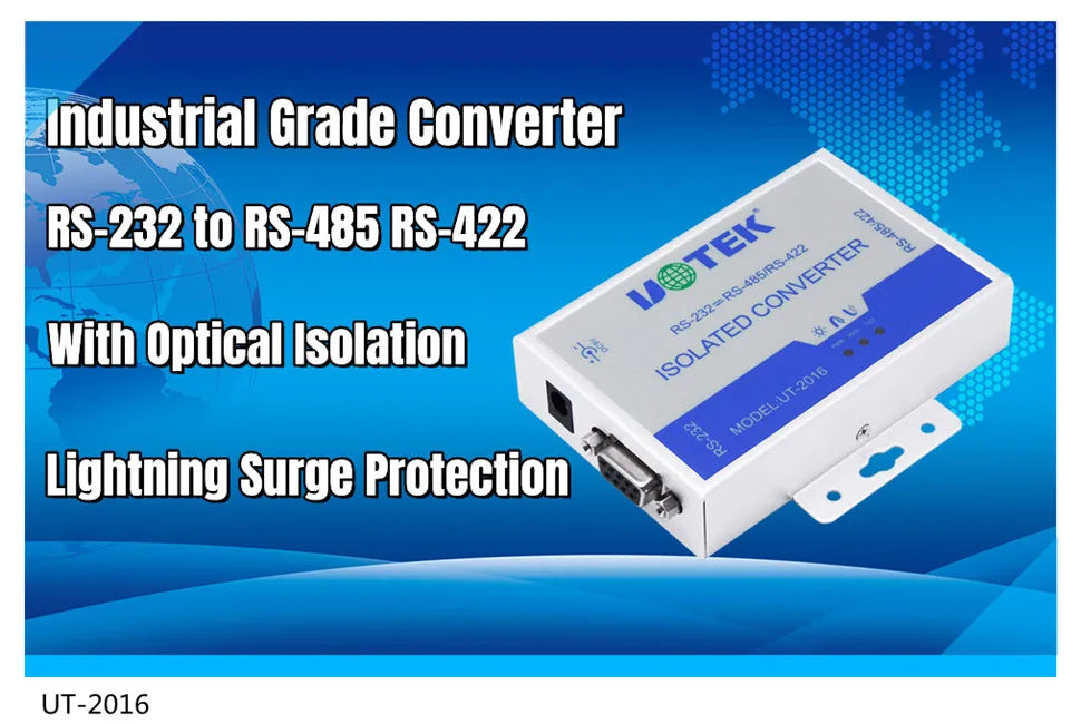 UOTEK Industrial RS232 to RS485 Adapter Converter RS 232 DB9 Connector RS-485 to RS-232 Isolated Half Duplex Anti-surge UT-2017