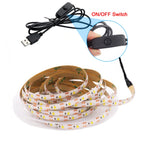5V USB LED Strip Light Battery Power SMD 2835 3528 60LED 1m 2m 5m White Warm Red Blue Green Ribbon Cabinet Lights Night DC5V