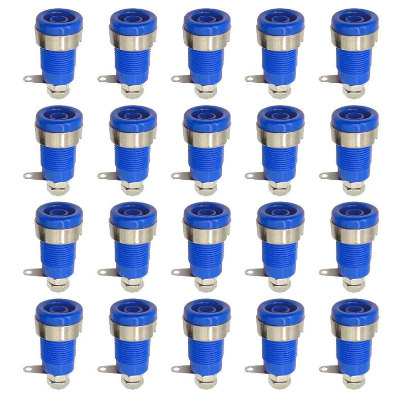 20PCS Insulated Safety 32A 4mm Banana Socket Terminal 5 Colors Female Jack Panel Mount Socket Binding Post Wire Connector
